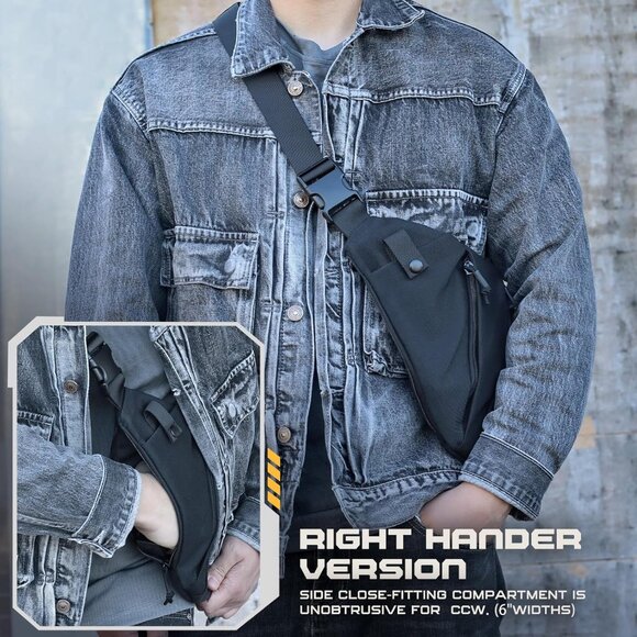 Tactical Crossbody Sling Bag,Concealed Carry Bag for Men Women,Anti Theft Crossb - Picture 2 of 7